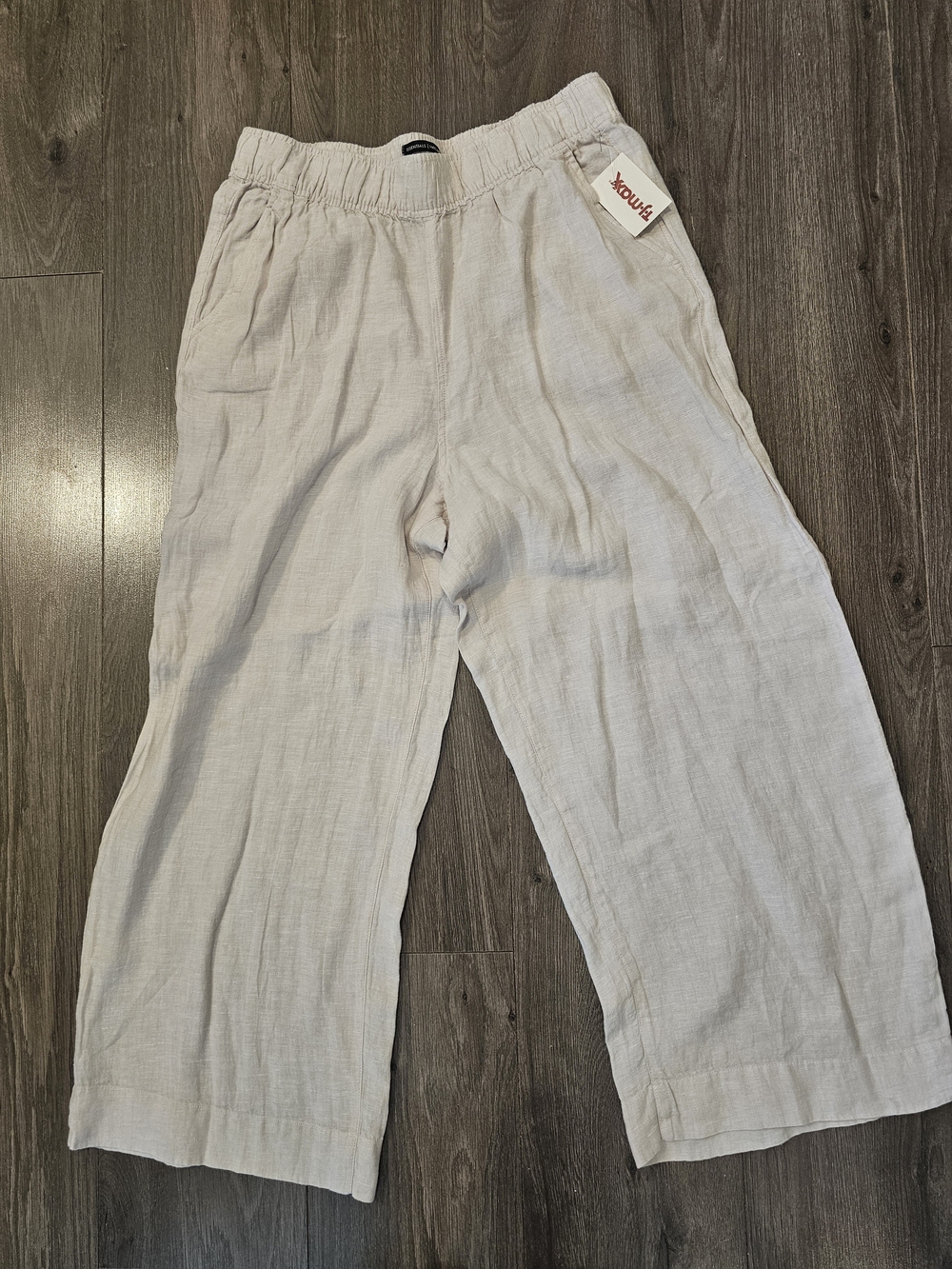 Nwt Cream Wide-Leg Linen Pants for Women